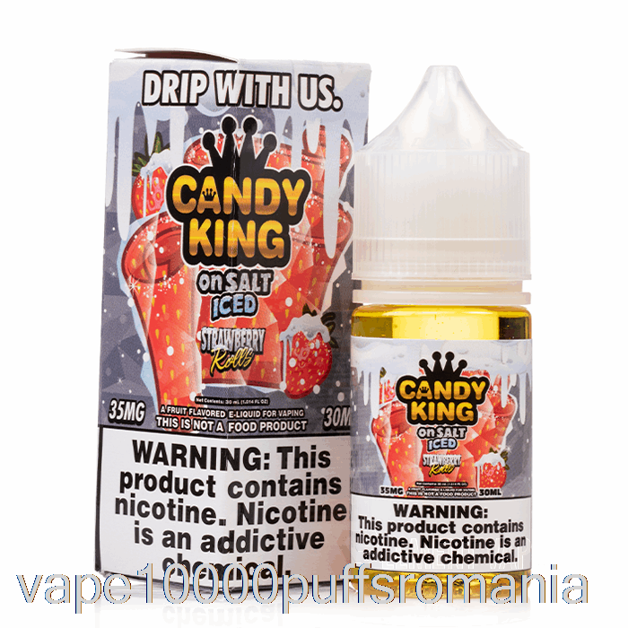 Vape Romania Rulouri Cu Gheata De Capsuni - Candy King On Sare - 30ml 50mg